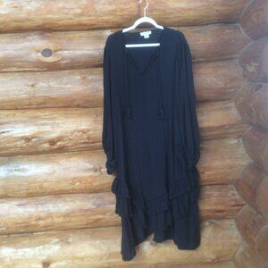 never fully dressed Black Tiered Boho Midi Dress Size 18